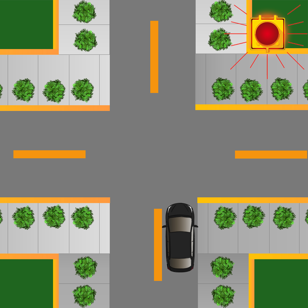 Test 2 - What is indicated by a flashing red beacon over an intersection?