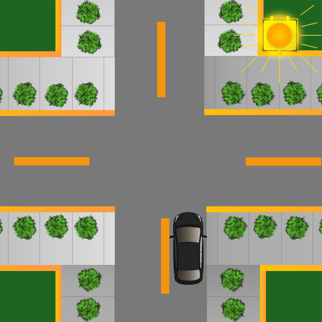 What is indicated by a flashing yellow beacon over an intersection? - What is indicated by a flashing yellow beacon over an intersection?