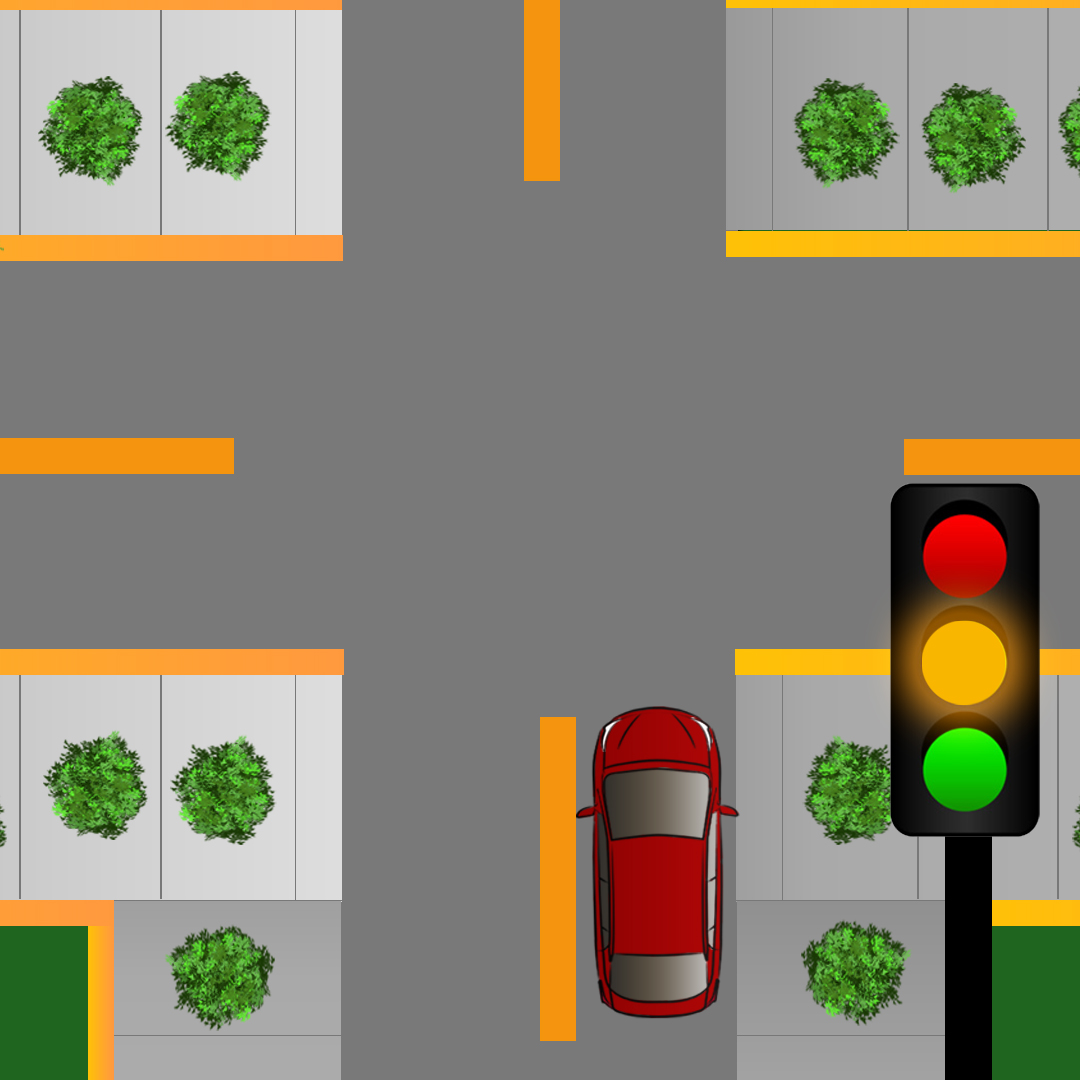 Test 7 - What should you do if you're driving up to an intersection and a green light turns yellow?