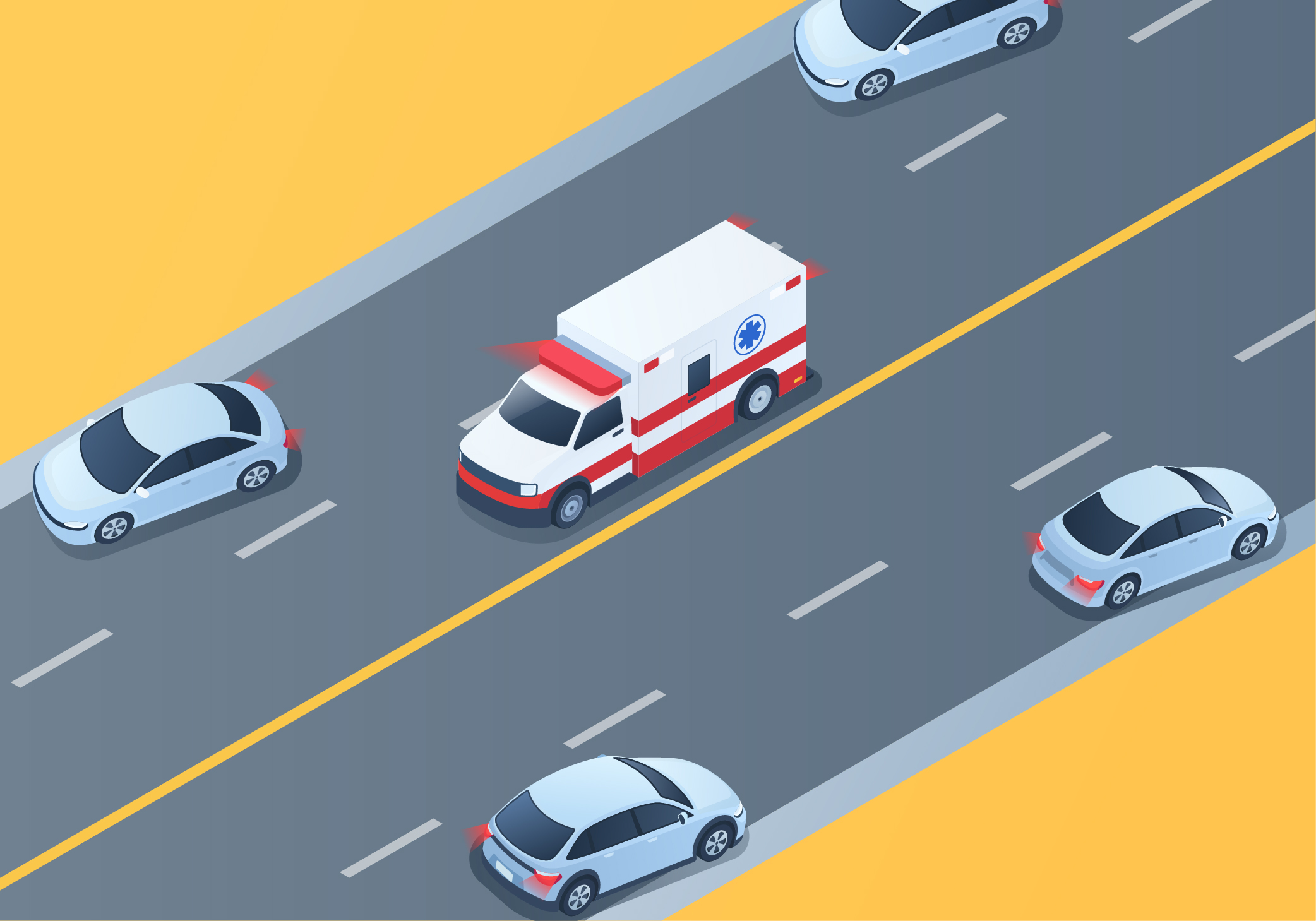 Emergency & Challenging Situations - What is the safe way to give space to an emergency vehicle on a two-way roadway?