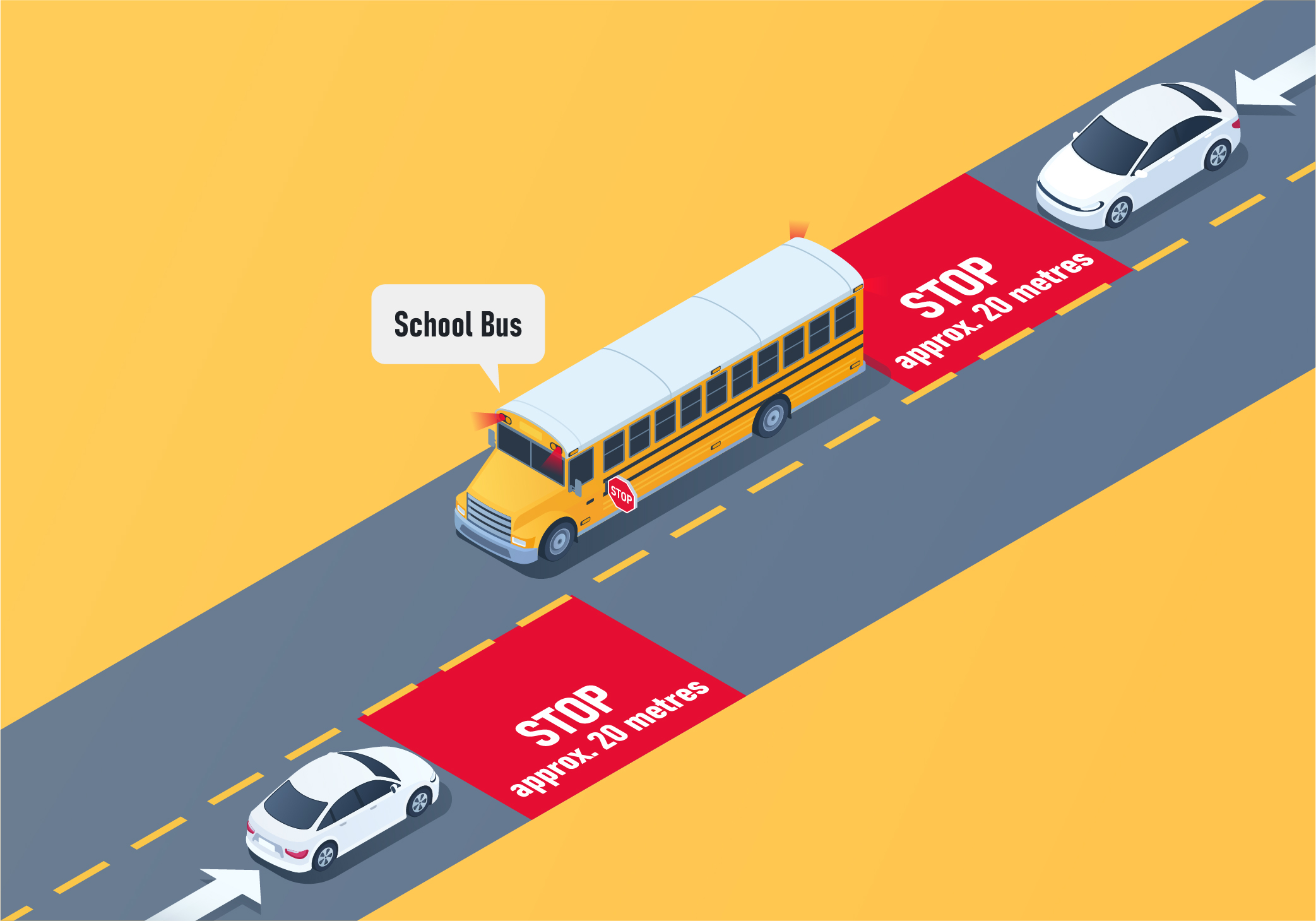 Sharing the Road - You must come to a full stop about ________________ metres away from the school bus.