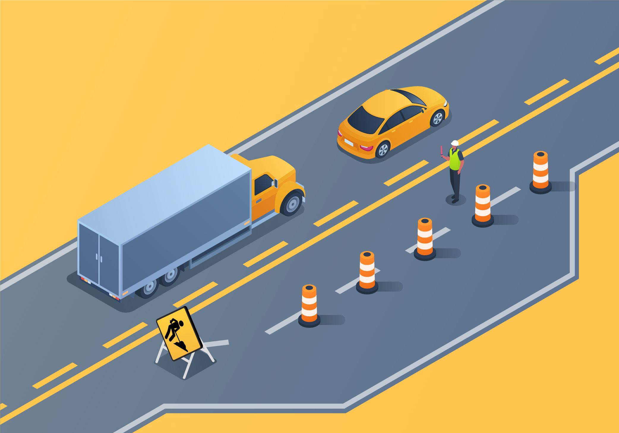 Dealing with particular situations - How should you proceed through a construction zone?