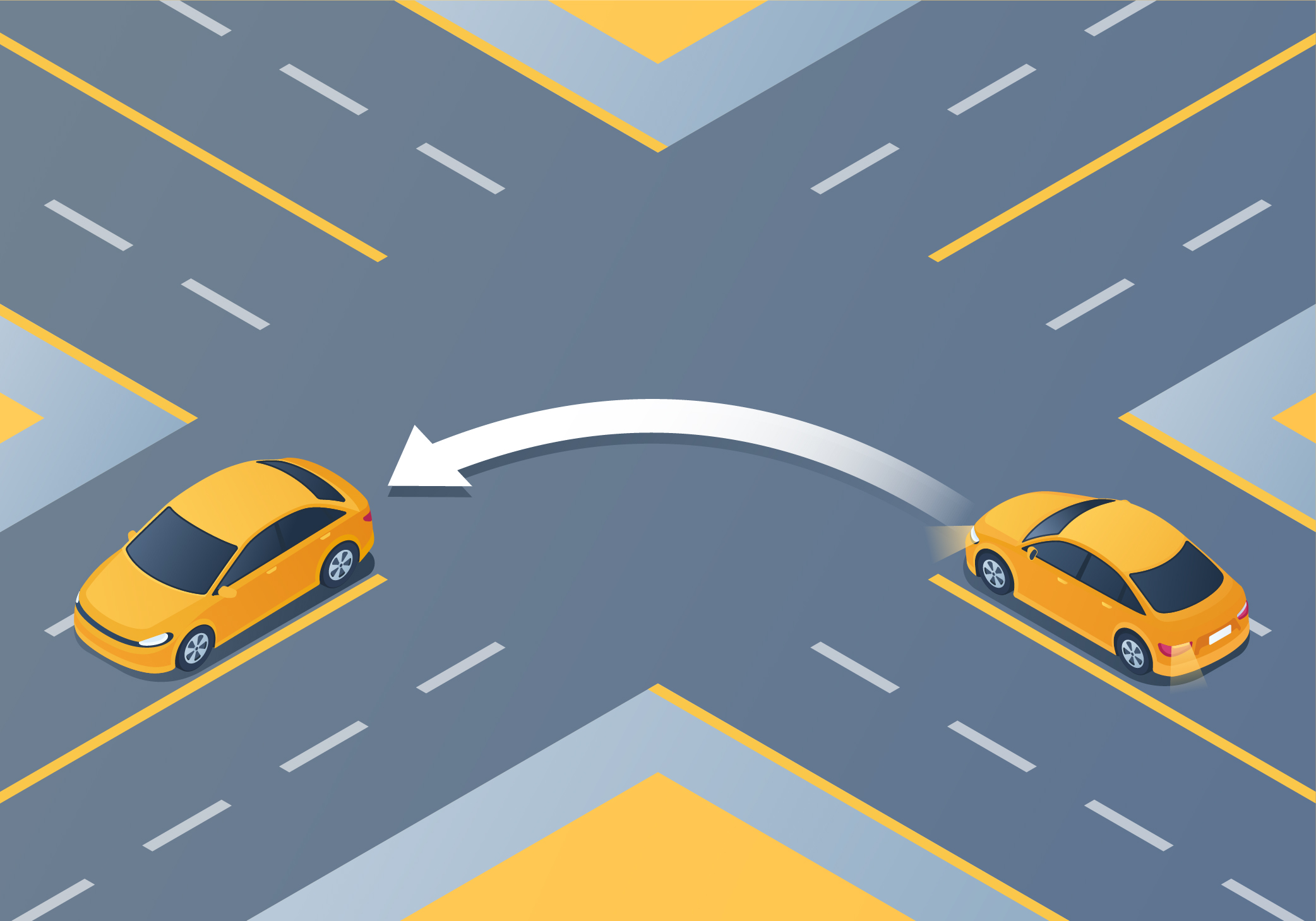 Changing directions - Where should your vehicle be positioned before turning left from a two-way road onto another two-way road with a single left-turn lane?