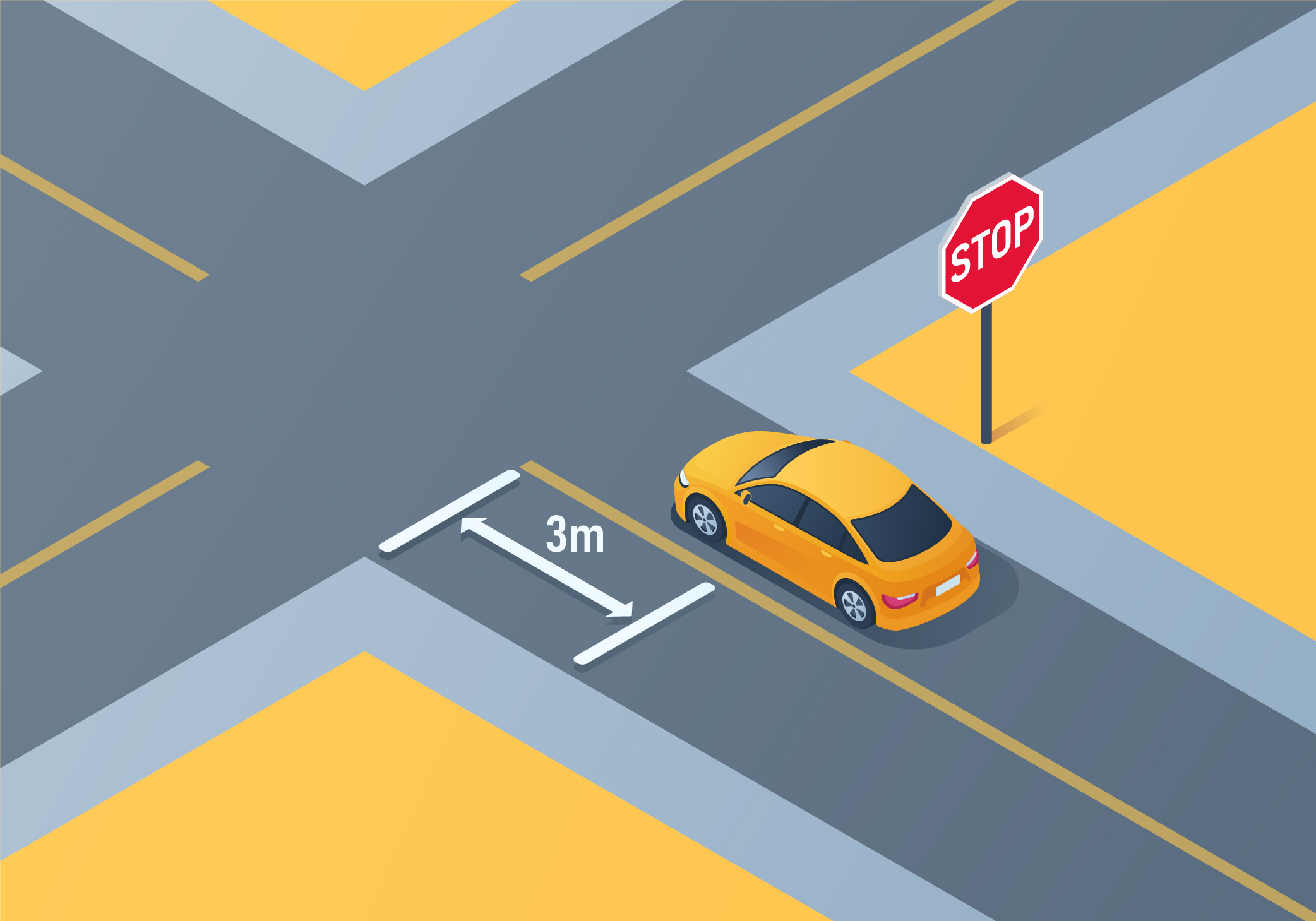 ontario car - Where should you bring your vehicle to a stop if there is no stop line or marked crosswalk at the intersection?