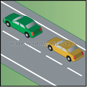 Test 2 - What should you do if you see the vehicle behind you driving too closely?