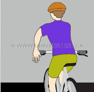 Test 3 - How would a cyclist signal to you that they're planning on stopping?