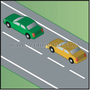 Test 2 - At what point is it okay for you to drive faster than the speed limit in order to pass another vehicle?