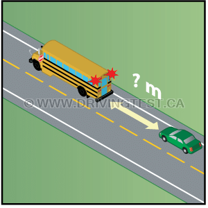 What is the minimum distance away that you should stop from a stopped school bus that is letting passengers get on or off? - What is the minimum distance away that you should stop from a stopped school bus that is letting passengers get on or off?