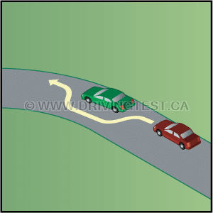 Test 4 - When are you permitted to pass another vehicle while driving on a hill or curve?