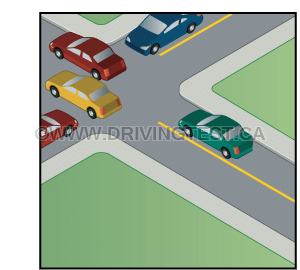 Test 2 - At an intersection, which vehicle gets the right-of-way?