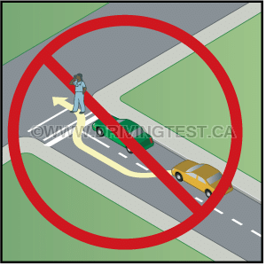 Test 2 - At what point are you allowed to pass a vehicle that is stopped for pedestrians?