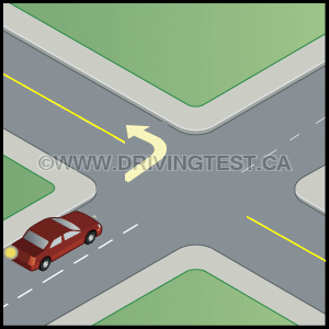 Test 3 - Where should you be positioned if you are planning on making a turn from a one-way road to a two-way road?