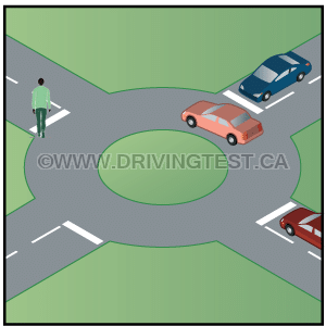 Test 3 - Who should yield to someone entering a roundabout?