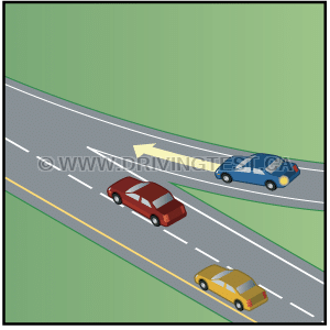 prince-edward-island car - How should you enter traffic while using an acceleration lane to get on a highway?