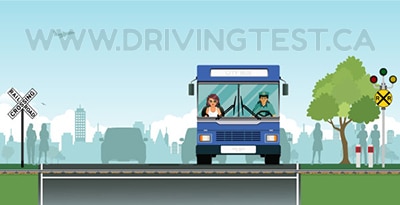 Test 4 - When must buses, minibuses, and vehicles with hazardous materials stop at least 5 meters away from a level crossing?