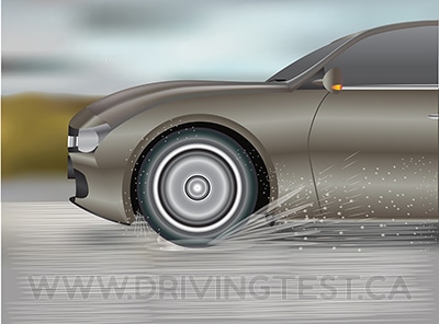 Test 3 - What is hydroplaning caused by?