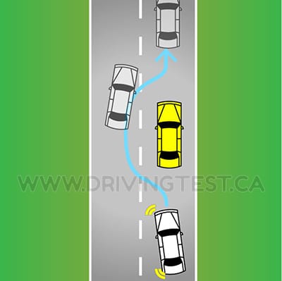 Test 3 - What are you prohibited from doing when another vehicle is passing you?